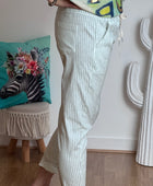 Pantalon confort rayures kaki