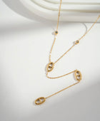 Collier Doré Motif
Ovale Pierres