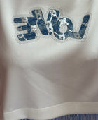 Sweat-shirt bi matière chemise bleu TU 36/44