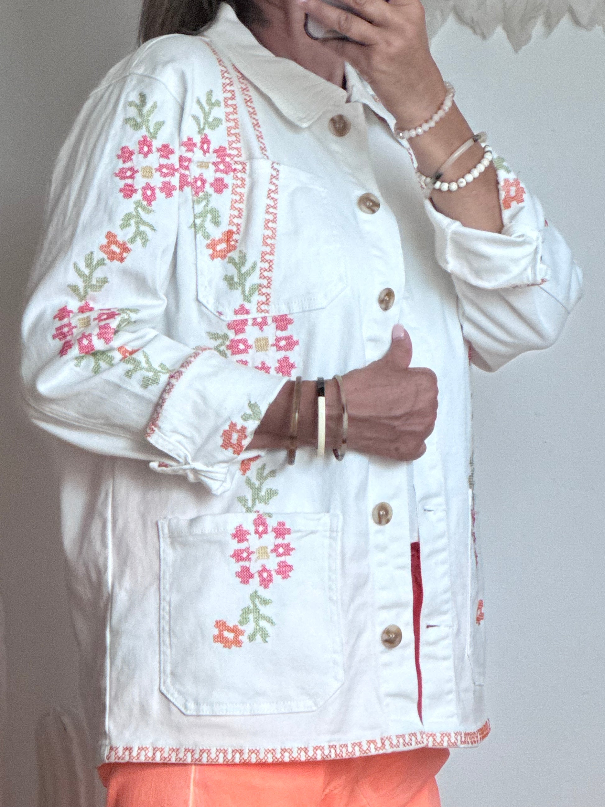 Veste jeans brodée du S au XL
