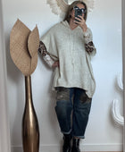 Pull oversize crème