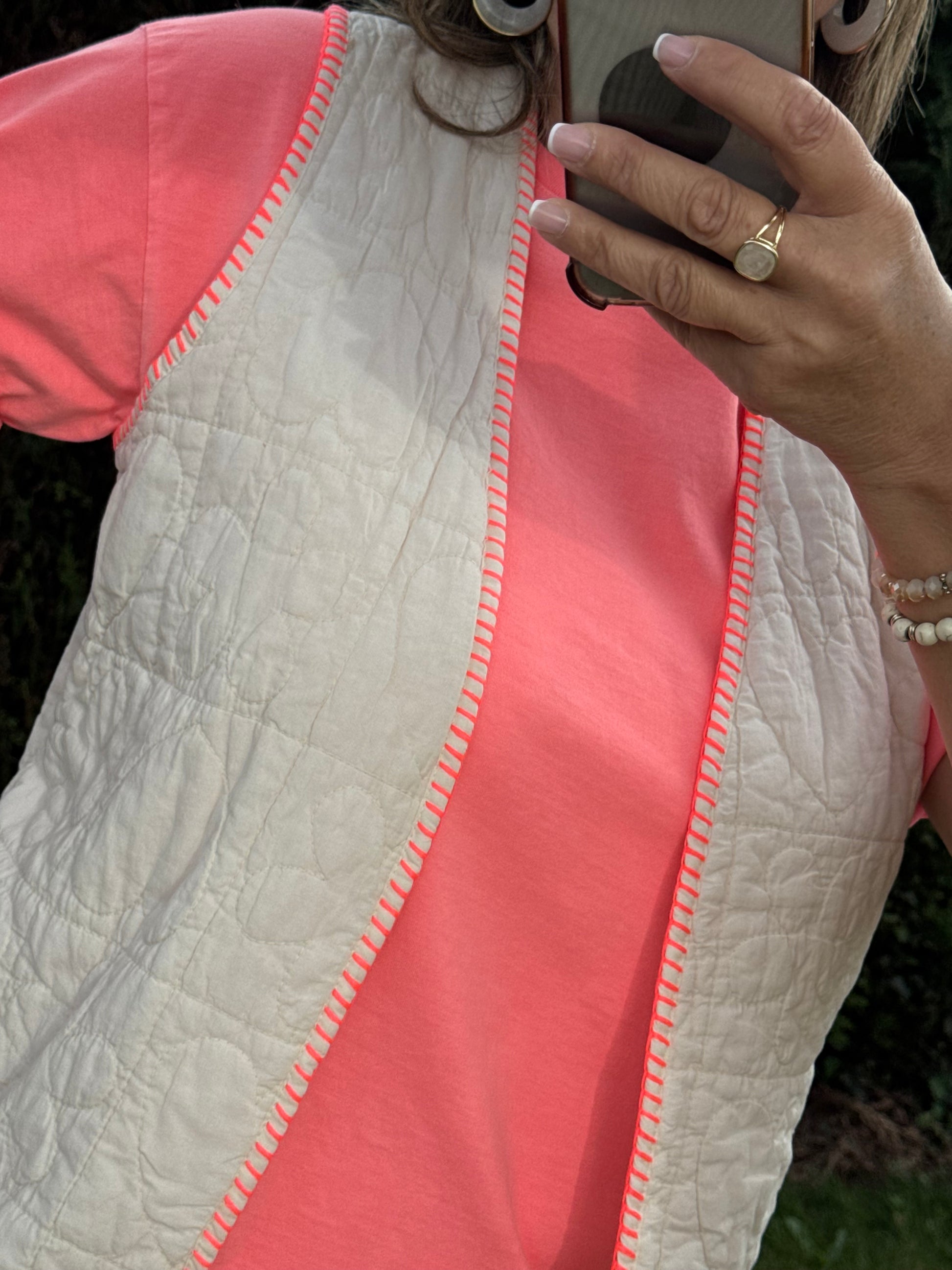 Gilet matelassé blanc cassé