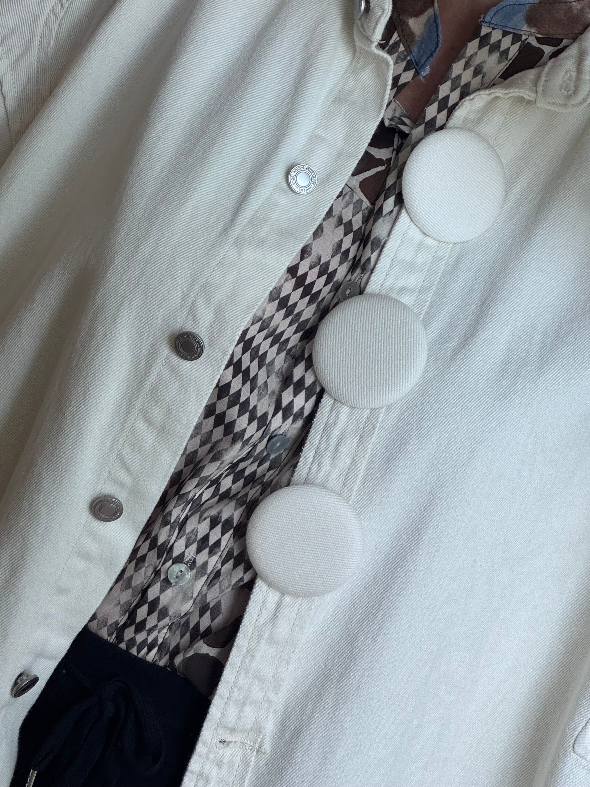 Veste jeans oversize crème