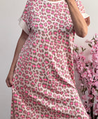 Robe teeshirt Léo rose et taupe