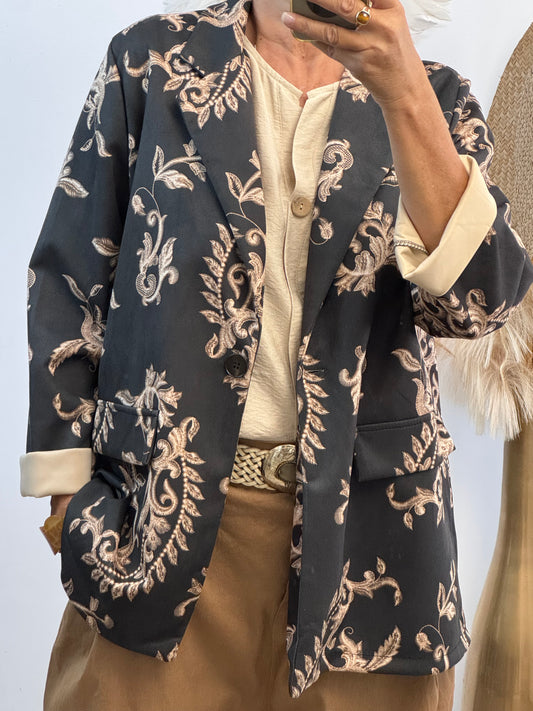 Veste blazer Gaston arabesque noir