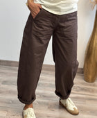 Pantalon barrel marron