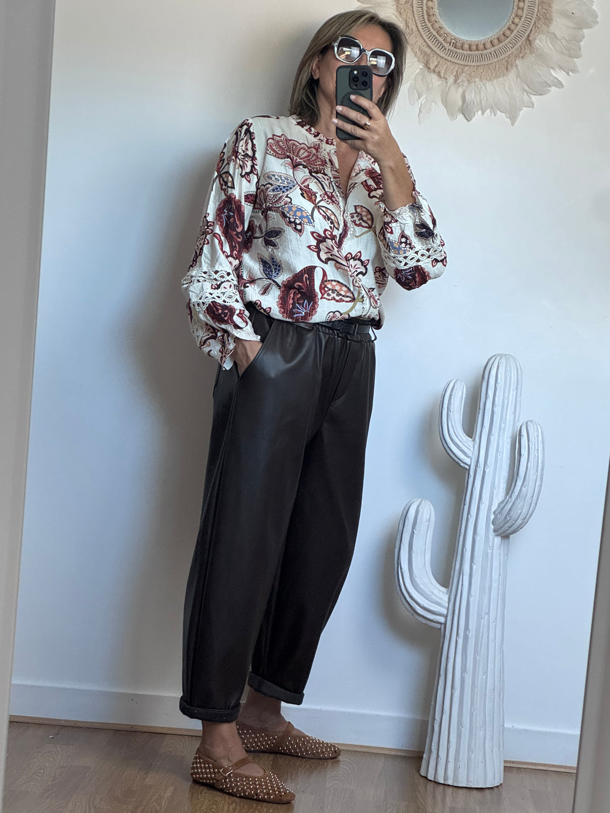 Pantalon SIENNA 🤎 similicuir marron TU 38/46