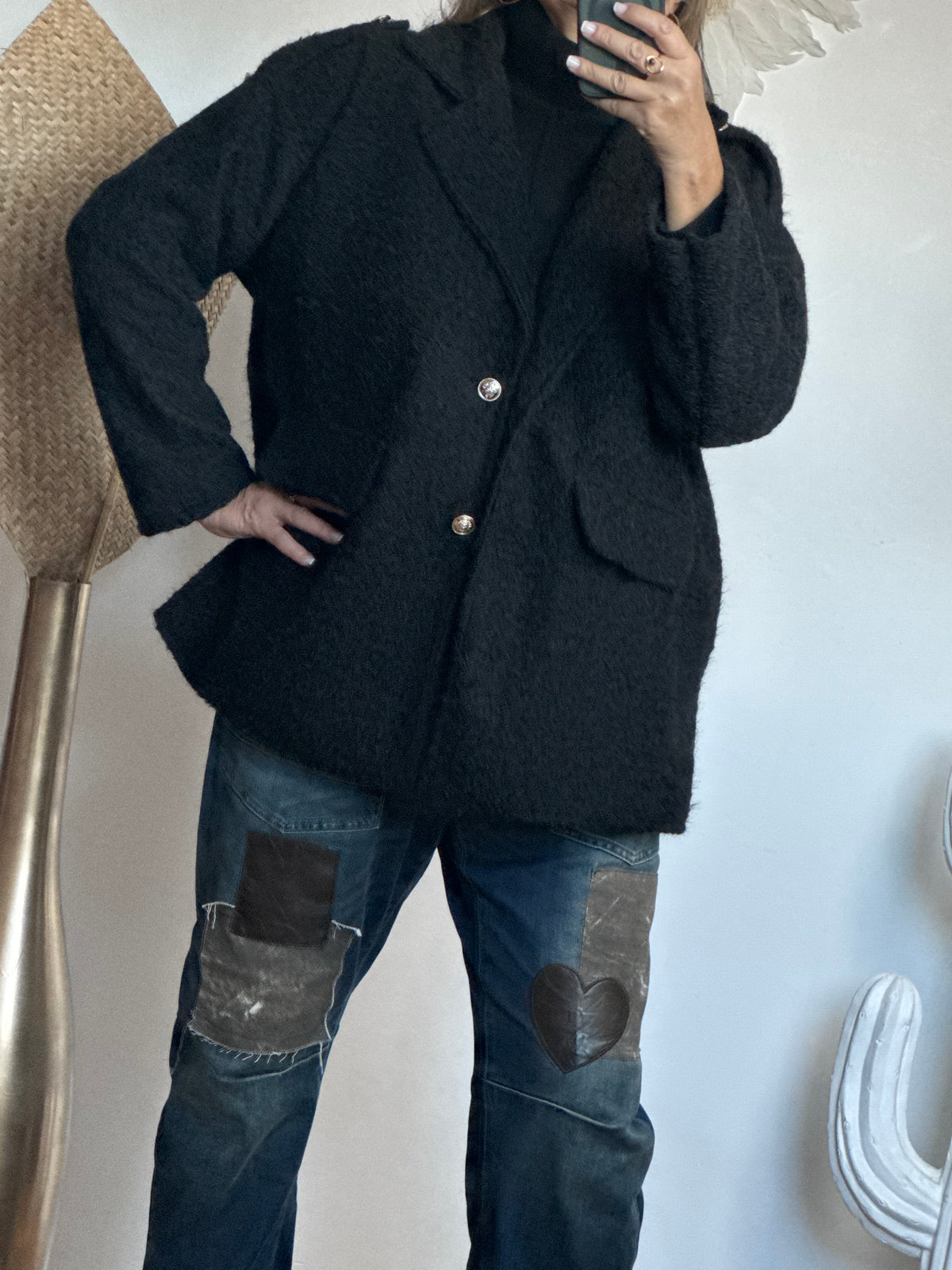 Veste moumoute noire