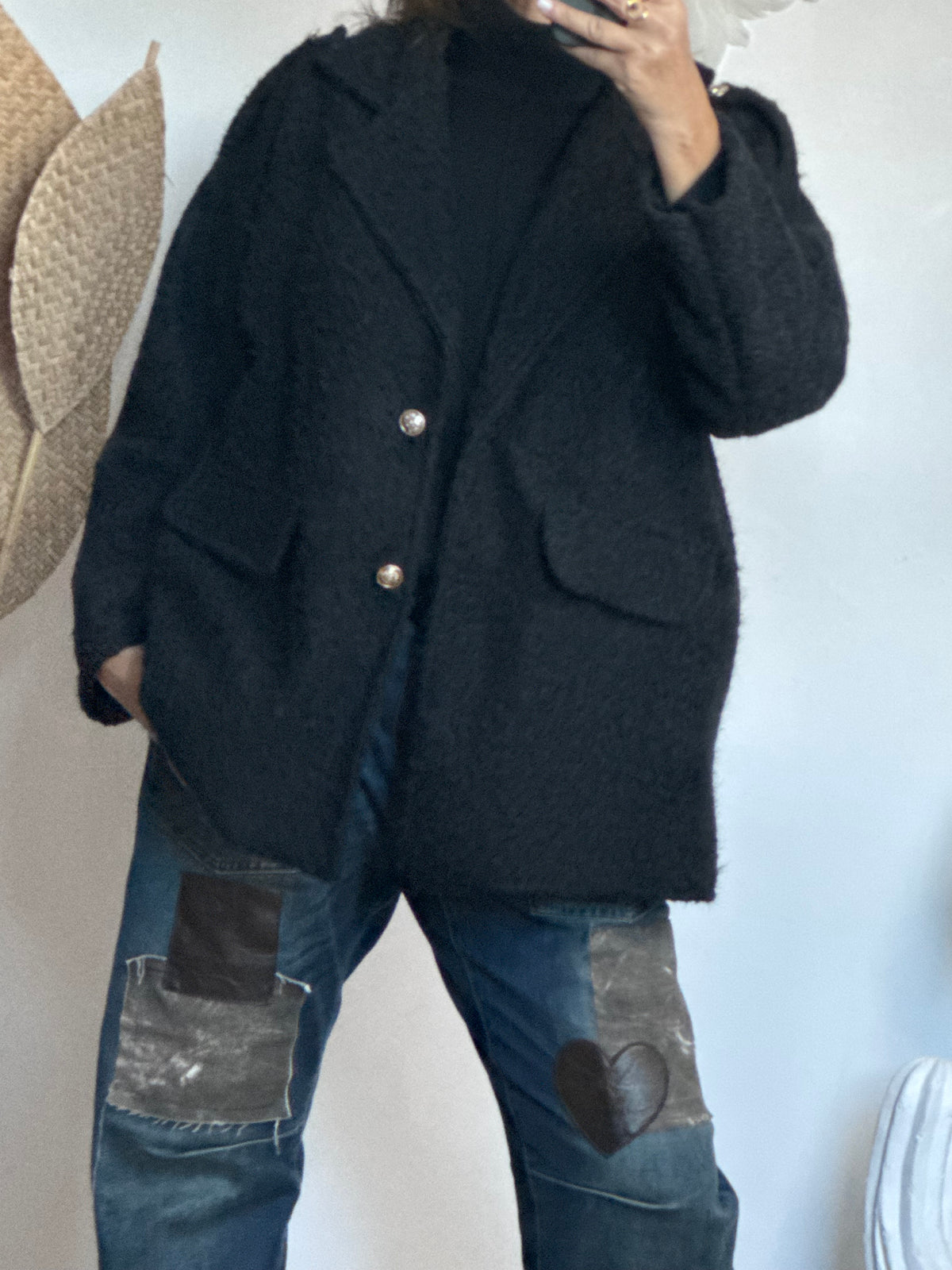 Veste moumoute noire