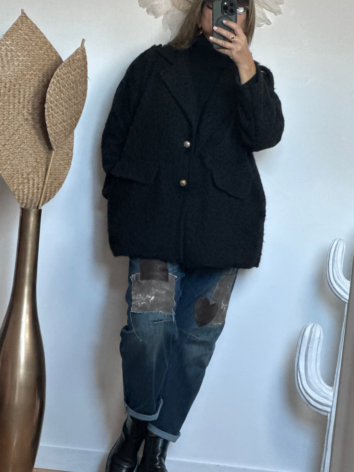 Veste moumoute noire
