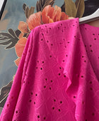 Blouse broderie anglaise fuchsia