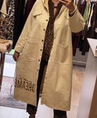 Veste longue suédine beige