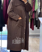 Veste longue suédine marron