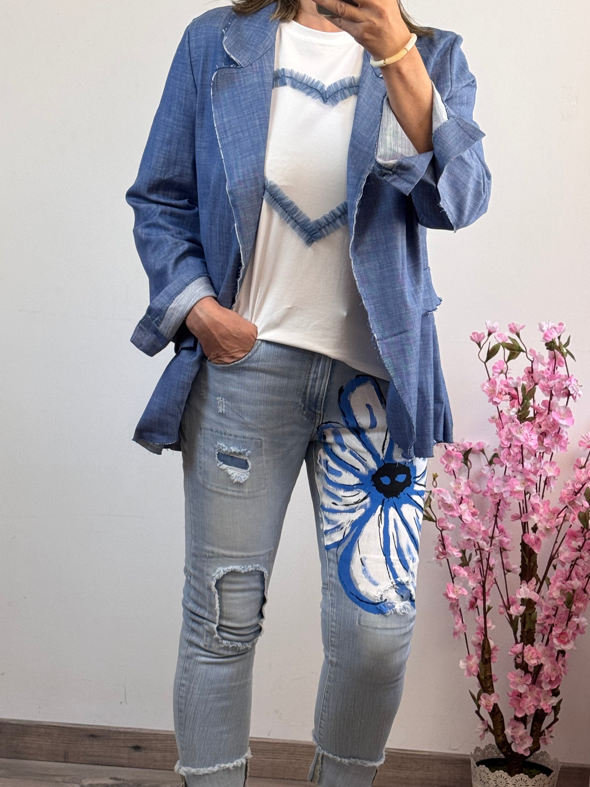 Veste blazer jean bleu clair TU 38/44
