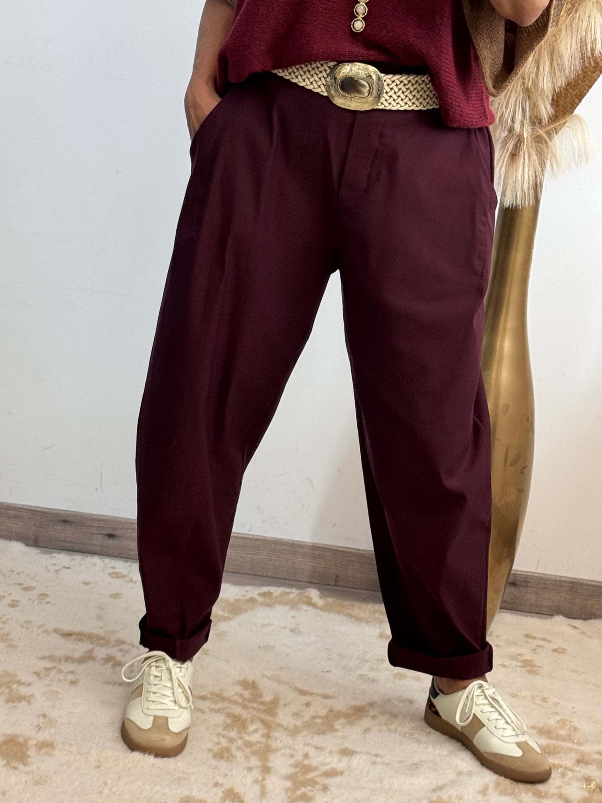Pantalon César bordeaux