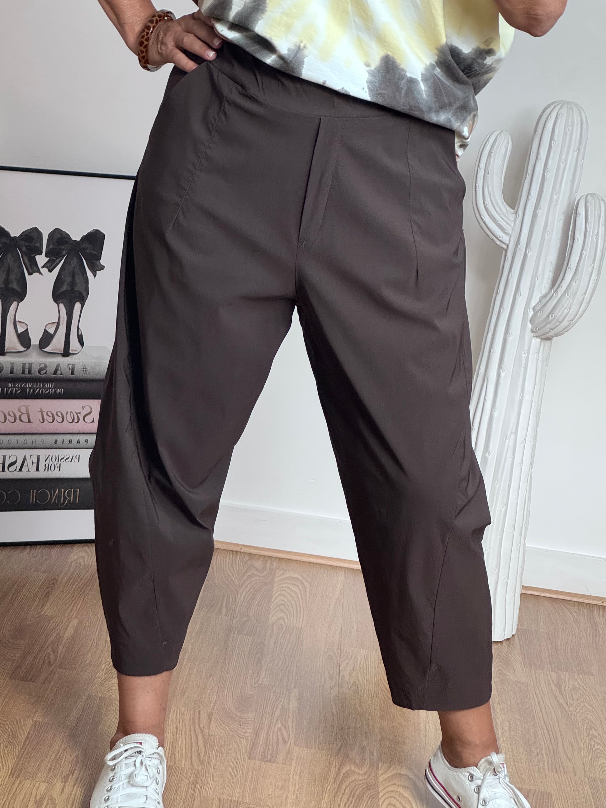 Pantalon style japonais marron