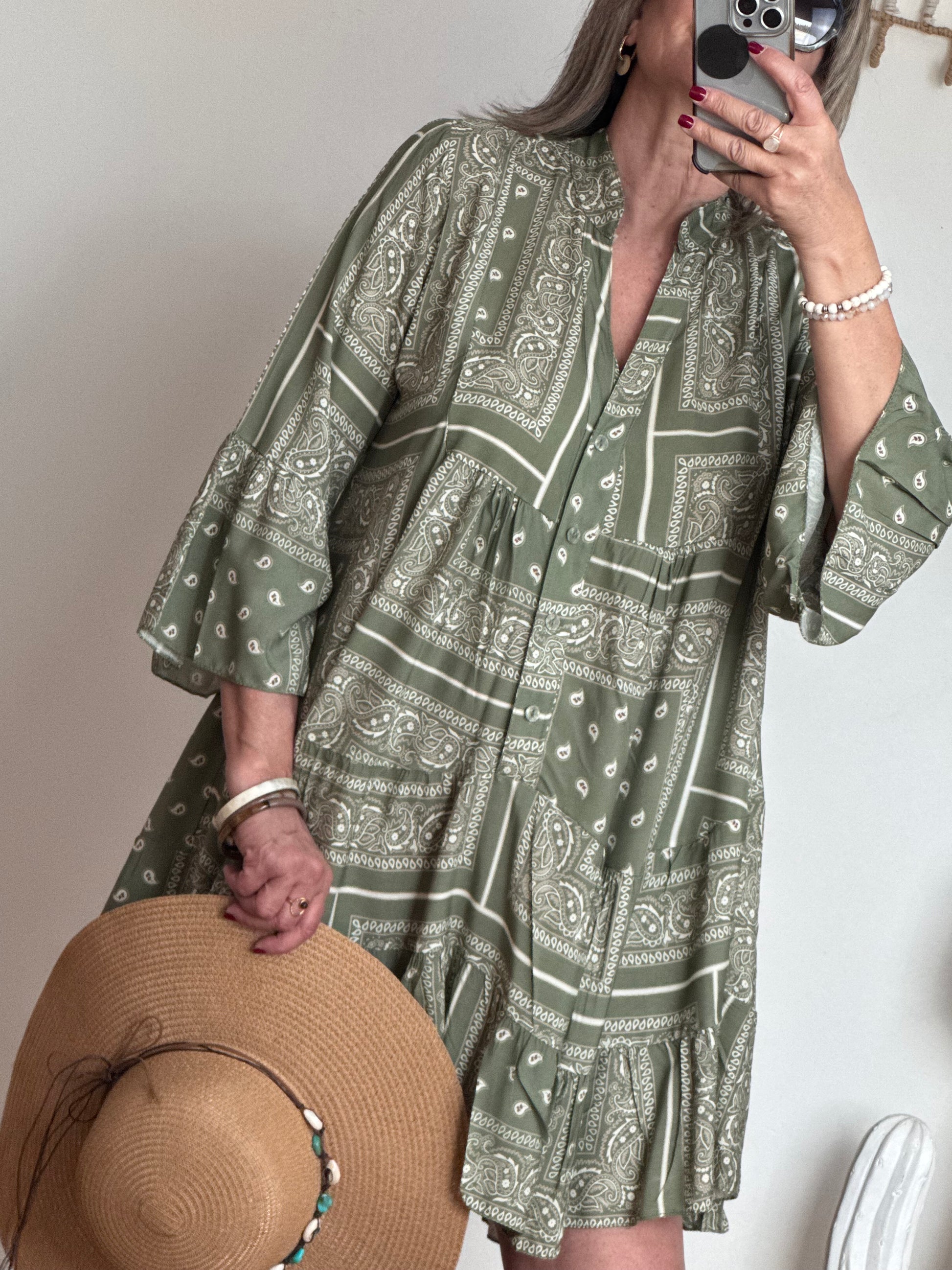 Robe Léa bandana kaki