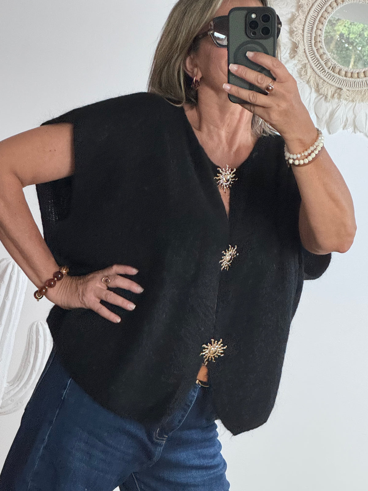 Gilet mohair noir