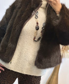 Blouson fausse fourrure marron