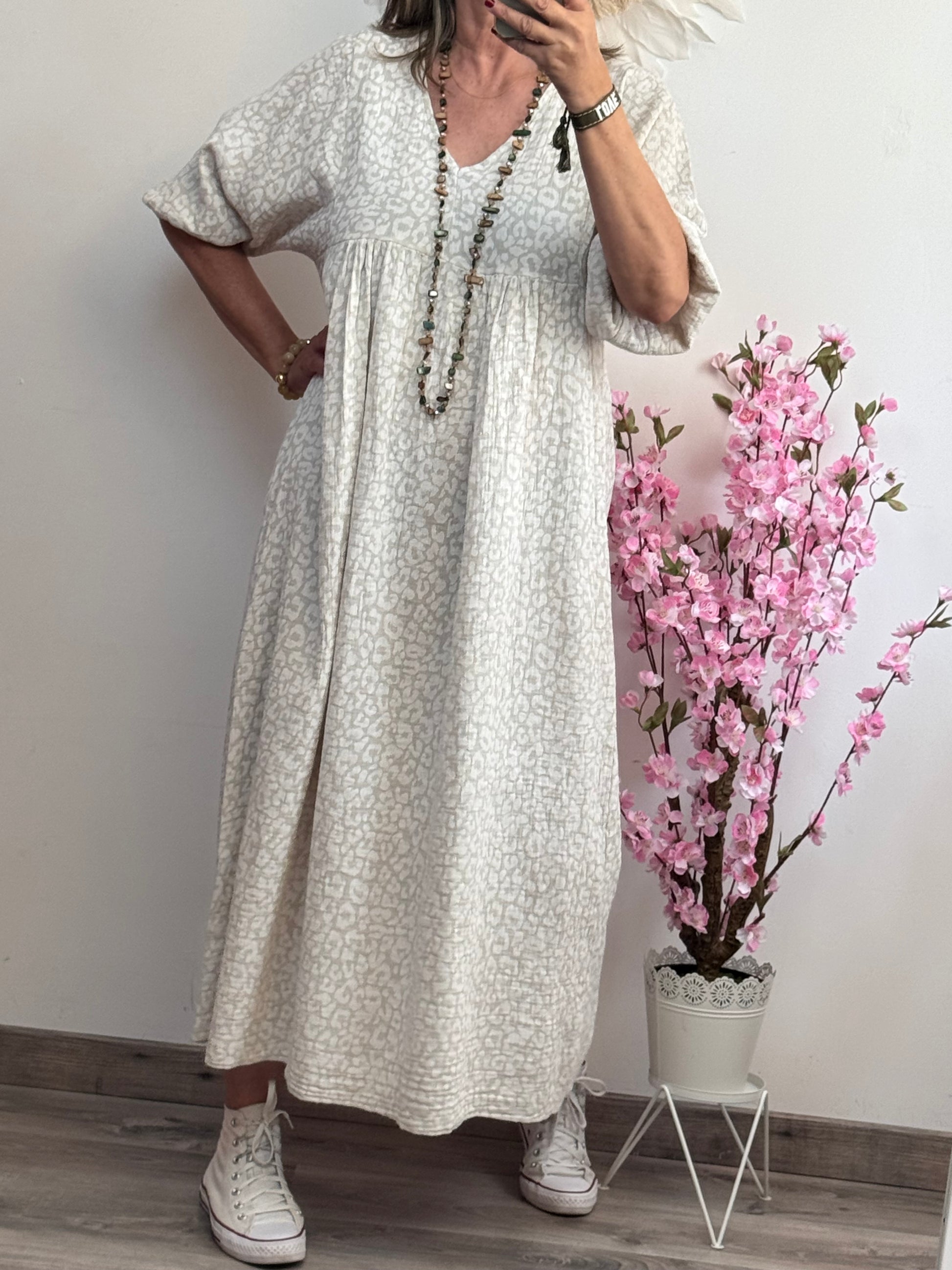 Robe bohème gaz de coton
Léo beige TU 36/46