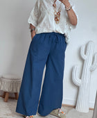 Pantalon coton et lin marine TU 38/44
