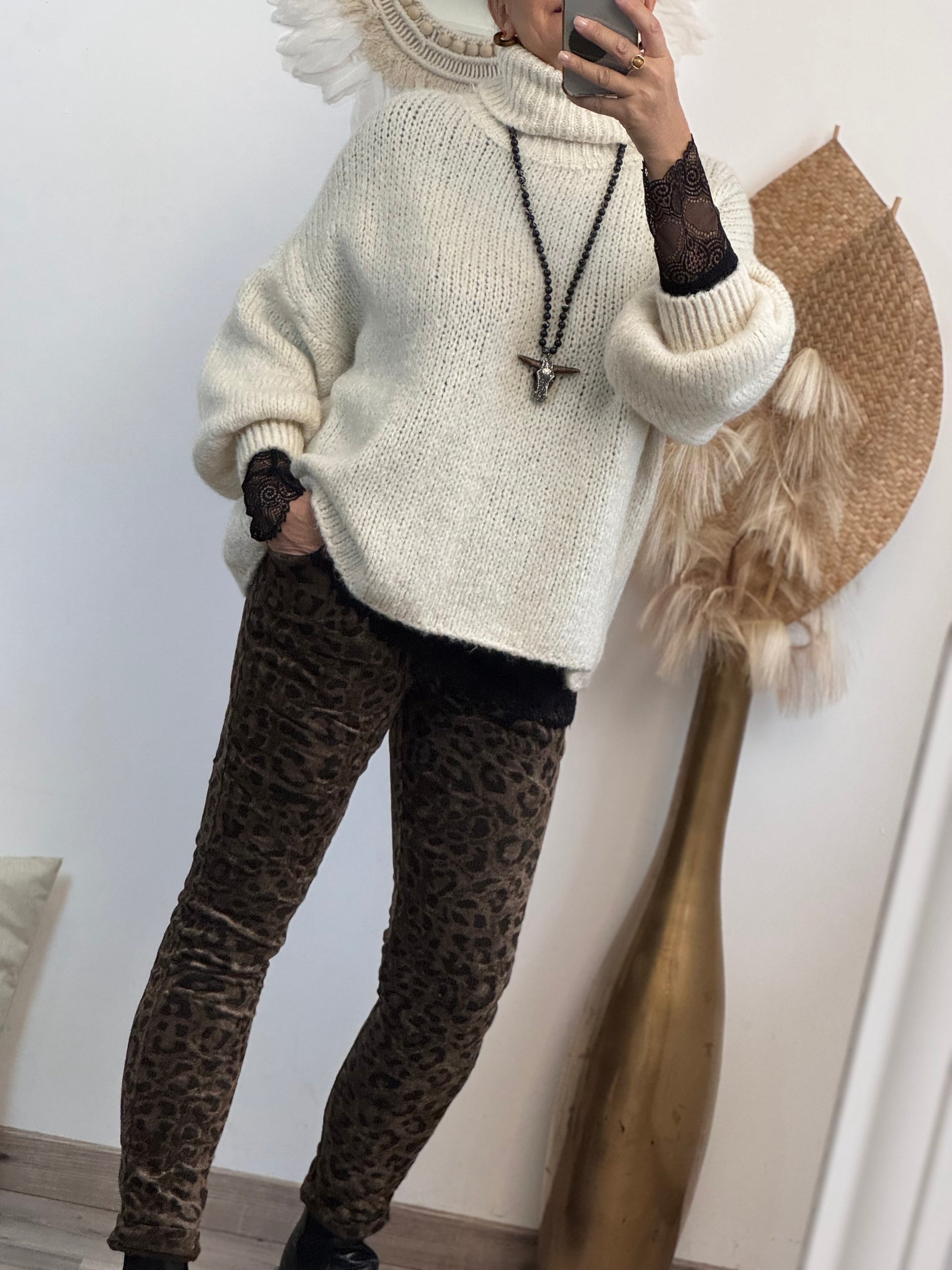 Pull d’hiver maille crème