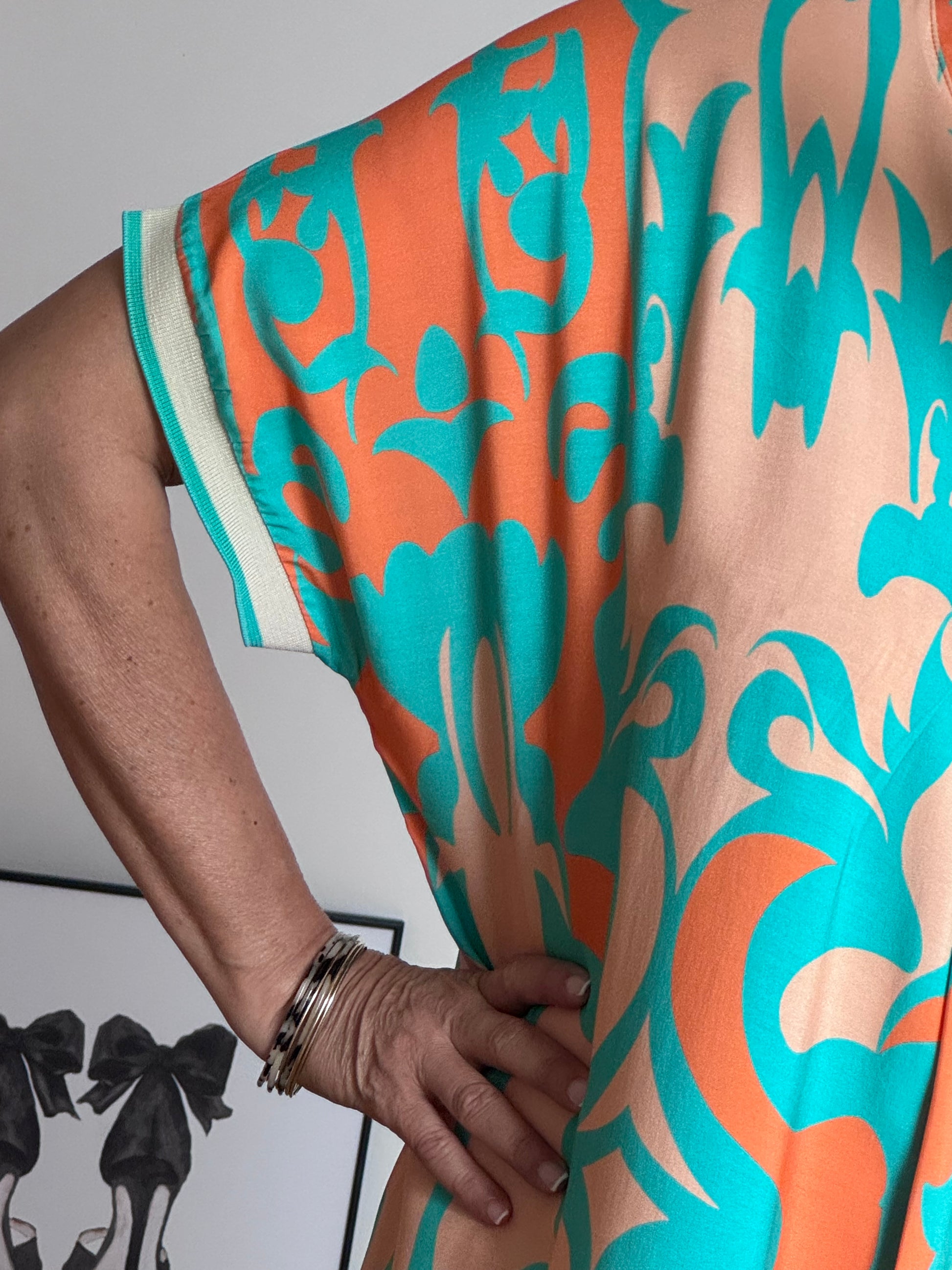 Robe arabesque turquoise /orange TU 40/48