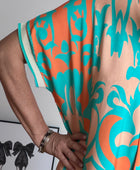 Robe arabesque turquoise /orange TU 40/48