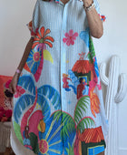 Robe chemise rayée multicolore