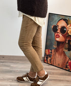 Pantalon velours côtelé camel taille du 38 au 46