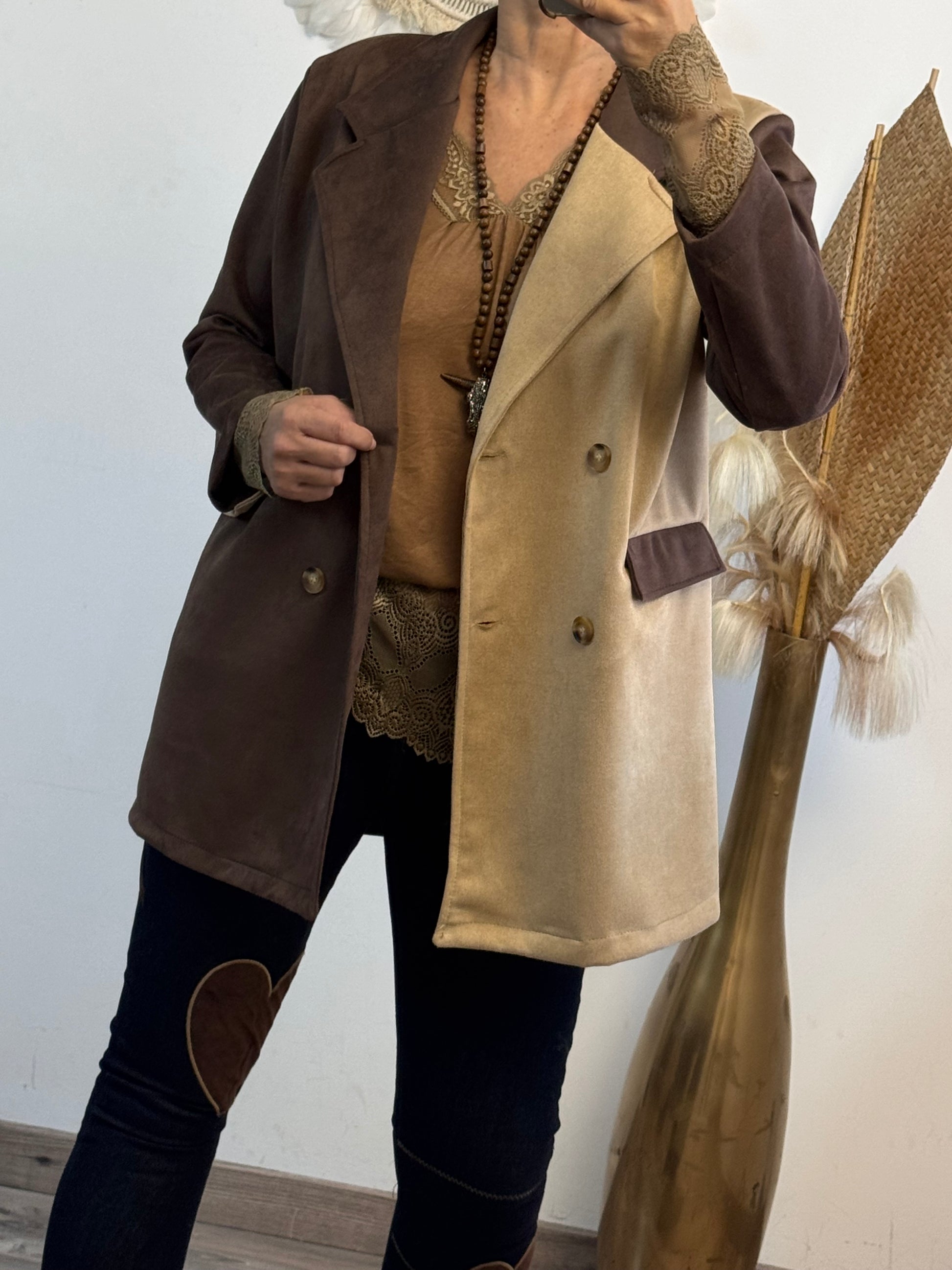 Blazer suédine bi color