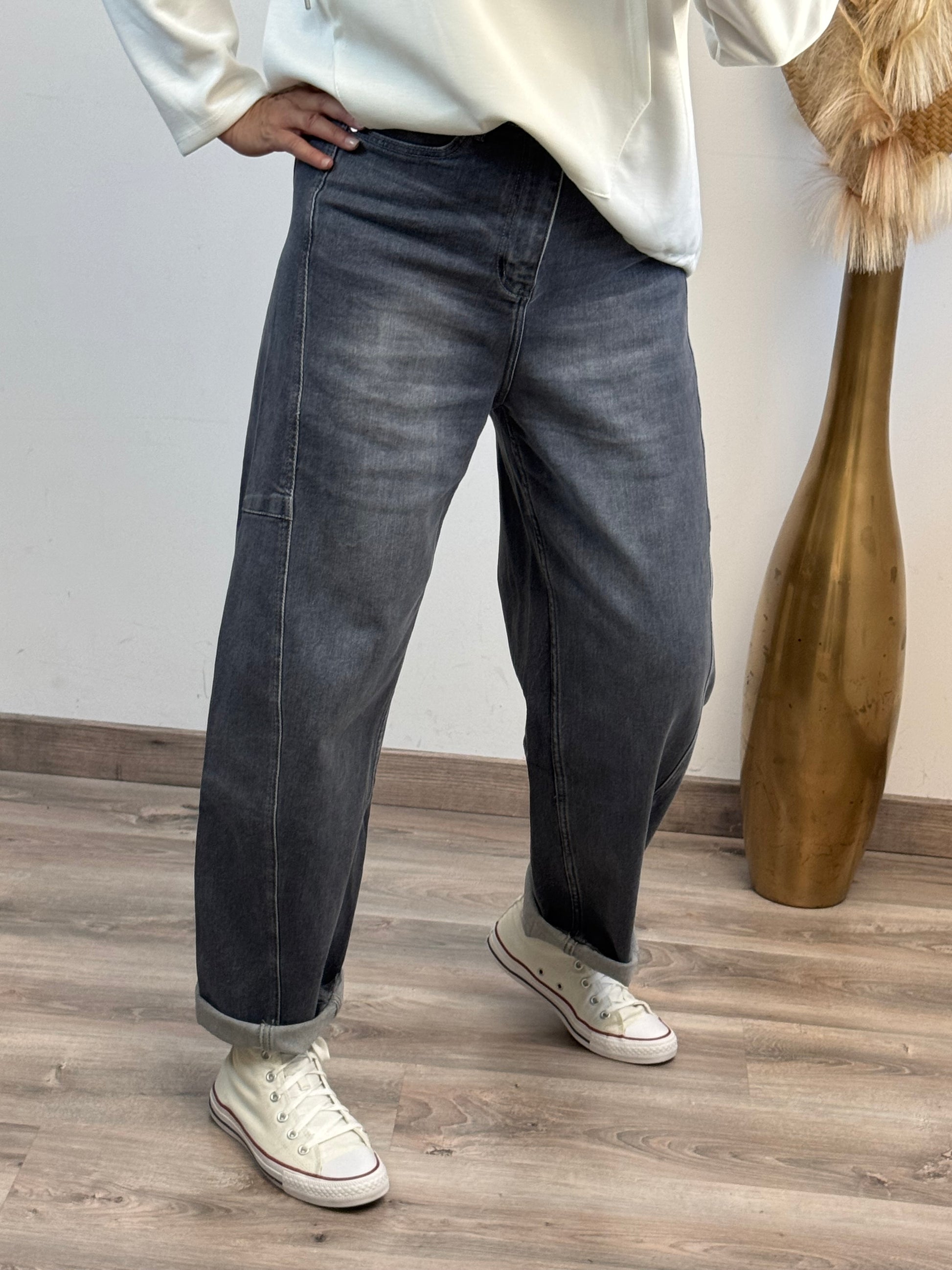 Jean balloon gris