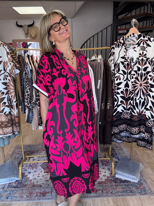 Robe arabesque noir fuchsia TU 40/48