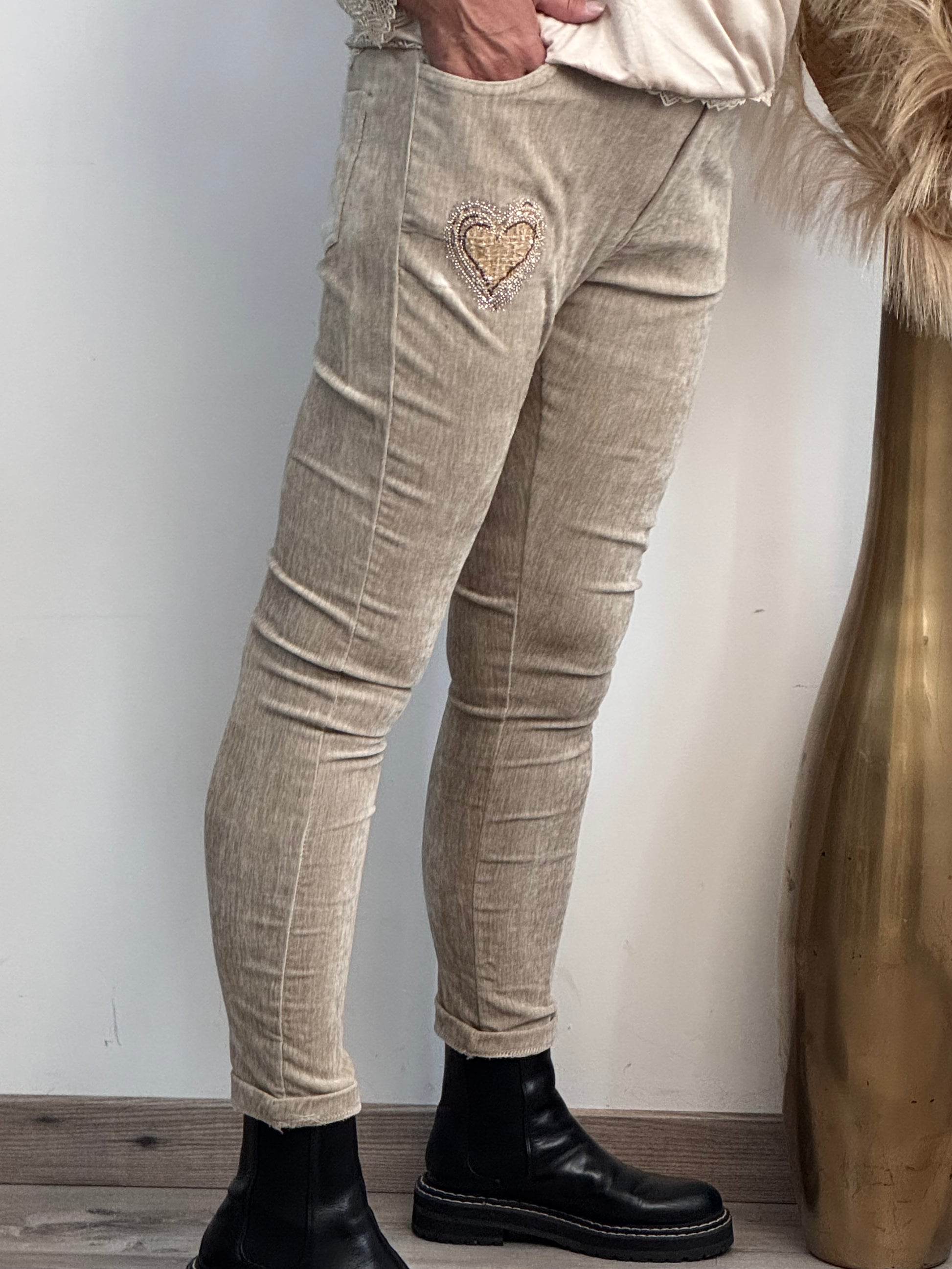 Pantalon velours beige