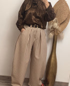 Pantalon ballon rayures marrons
