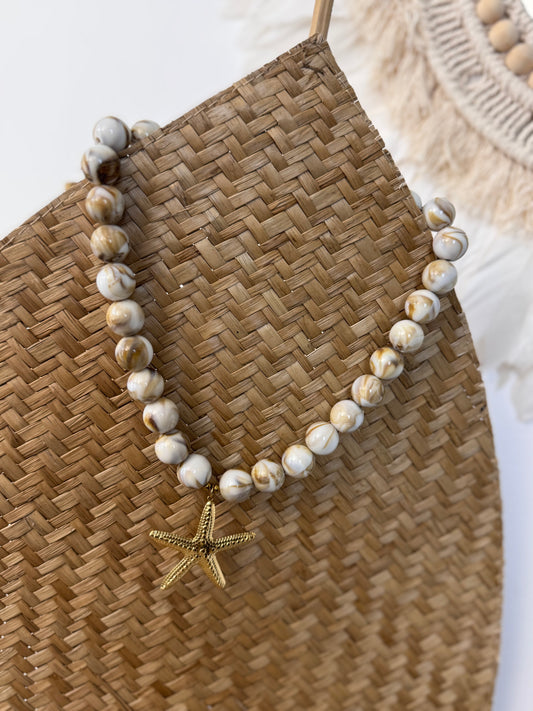 Collier étoile perles