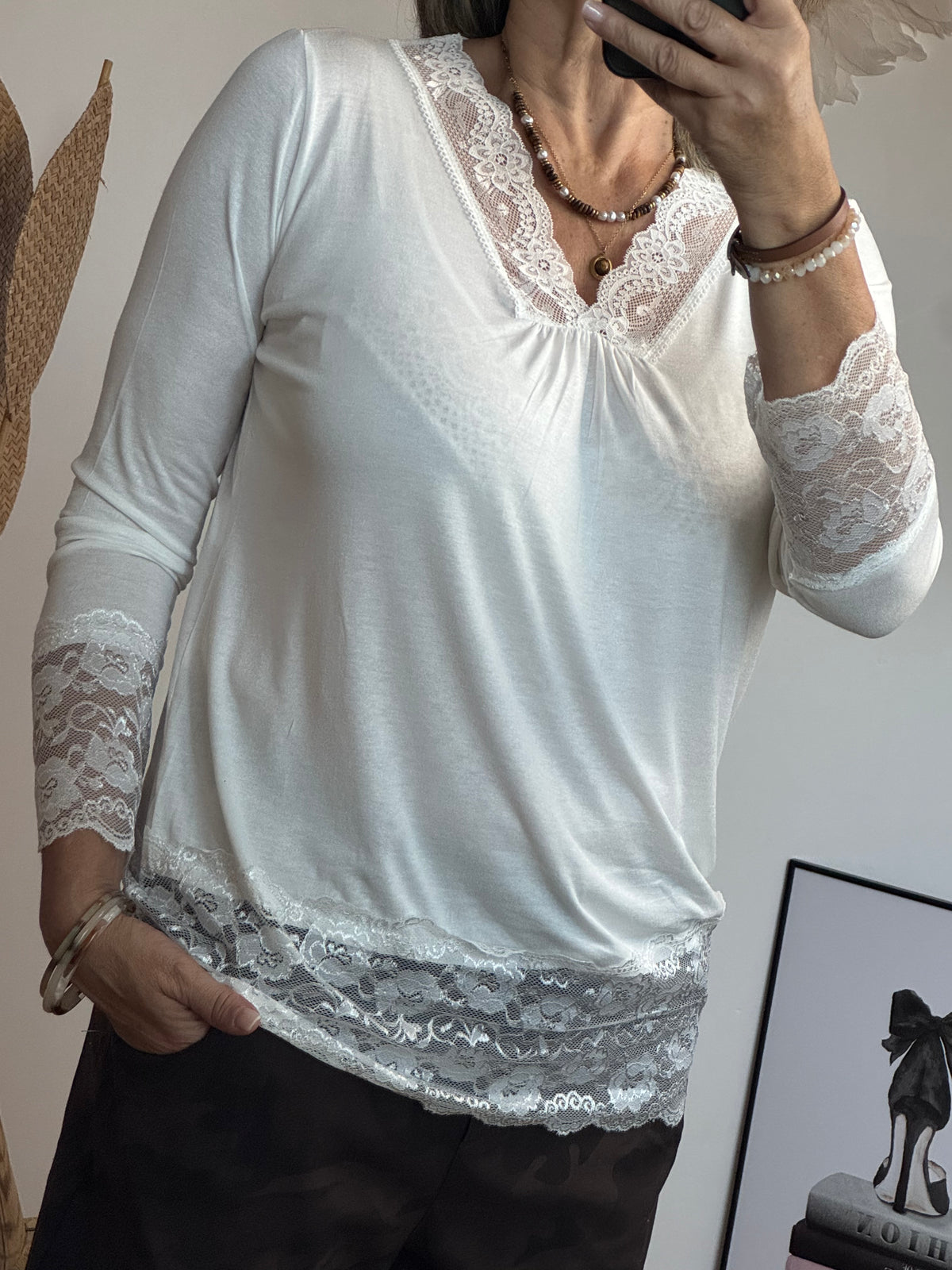 Top dentelle blanc