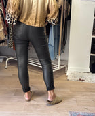 Pantalon jean skinny enduit noir du 38 au 50