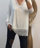 Top dentelle blanc TU 40/46 et TU 46/50