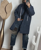 Manteau moumoute bleu