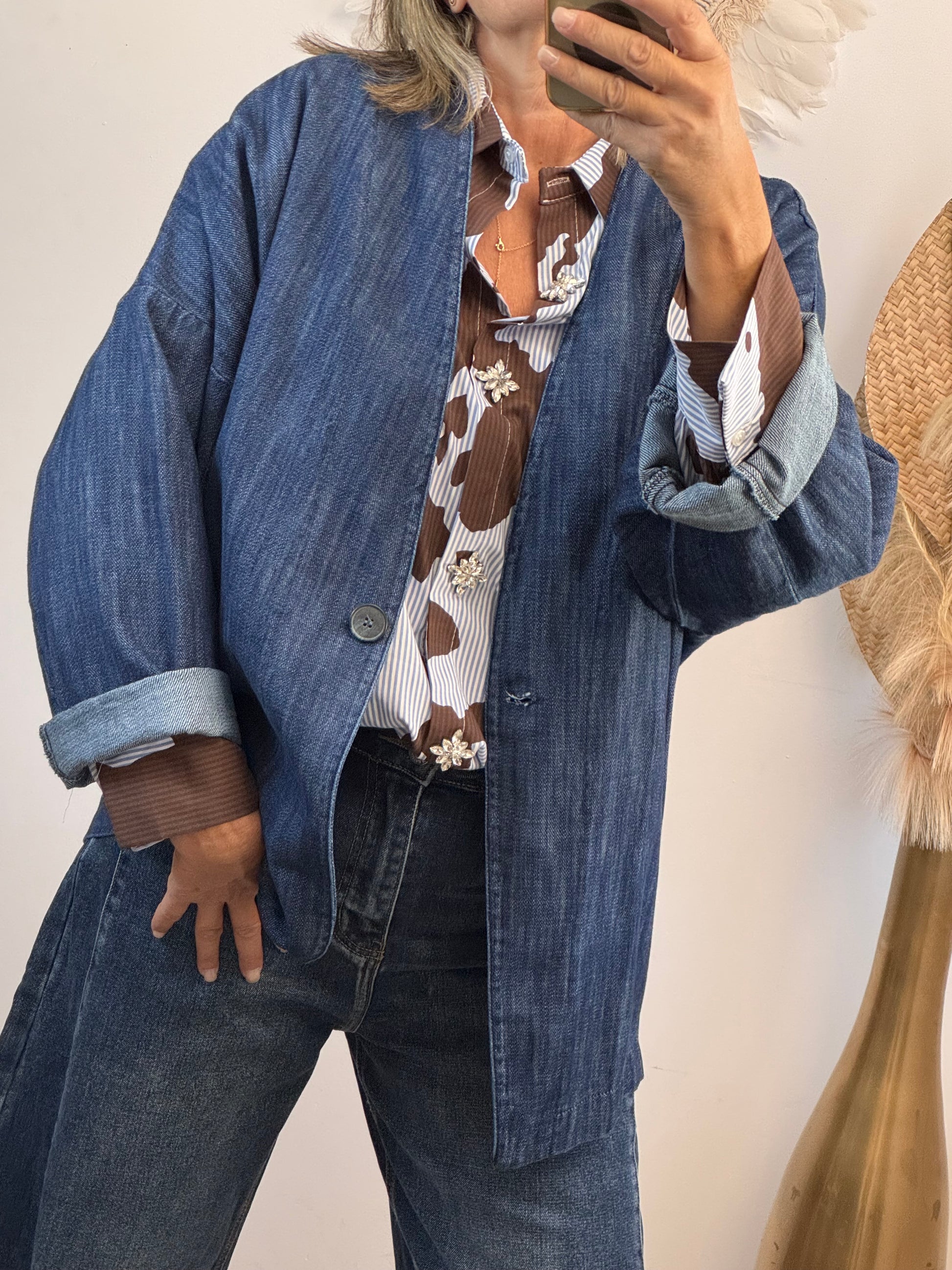 Veste blazer jean oversize