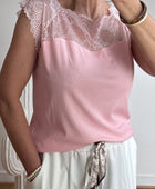 Top dentelle rose