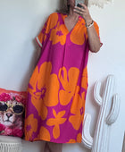 Robe floral fuchsia/orange TU 40/48