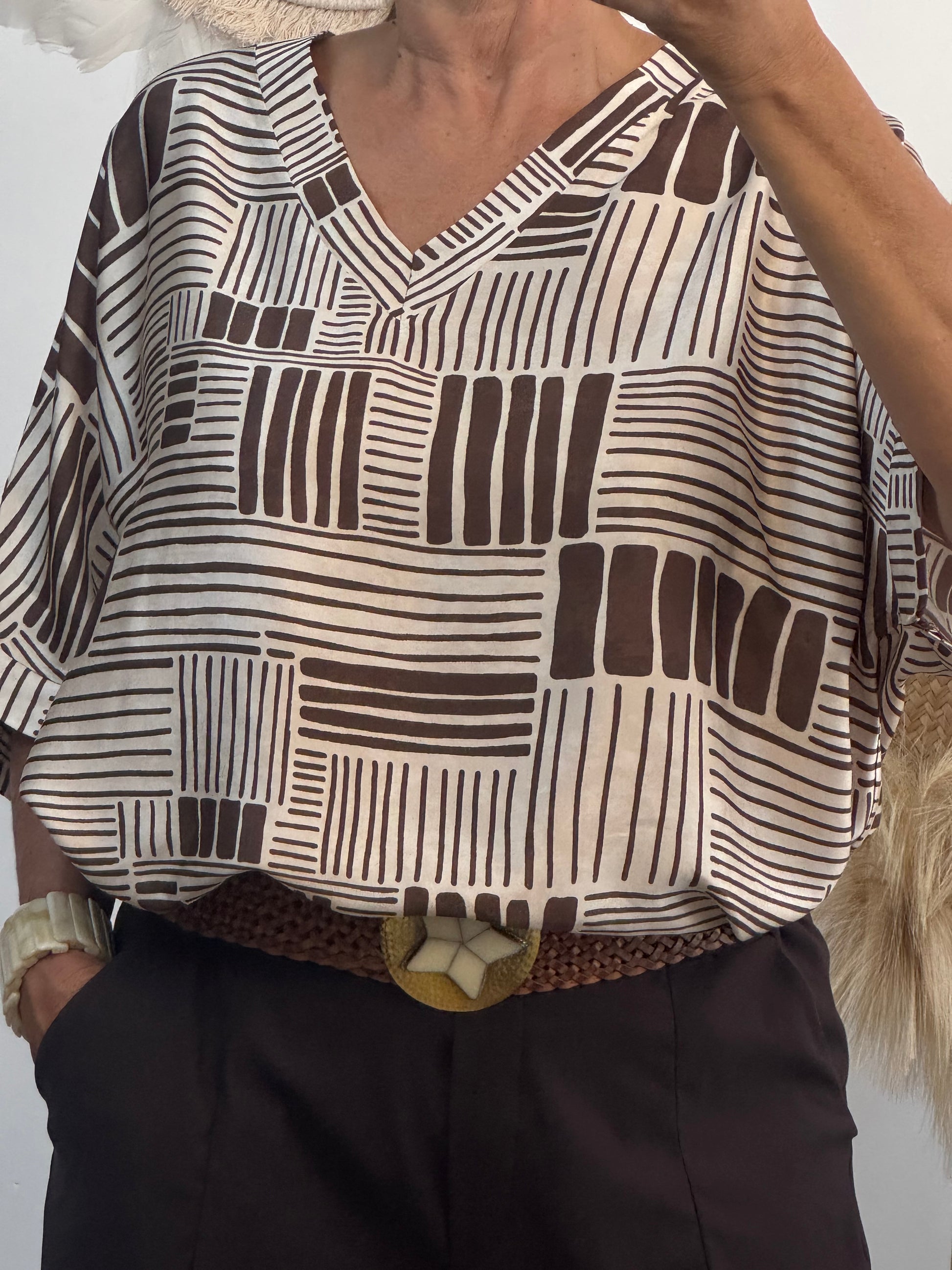 Blouse Ninon marron beige