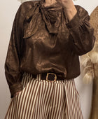 Blouse noeud marron TU 38/46