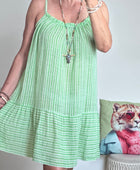 Robe d’été coton tissé verte