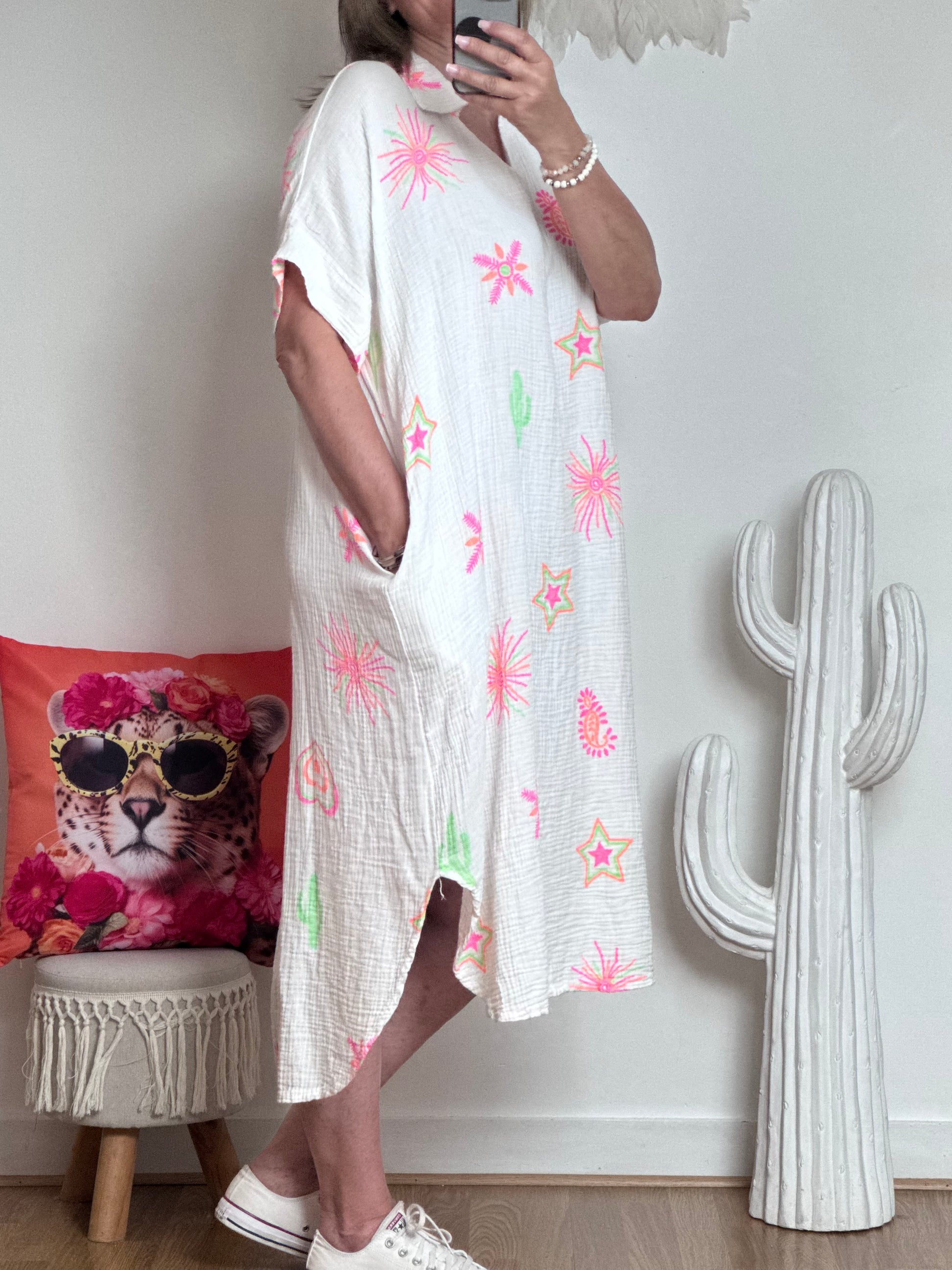 Robe gaze de coton blanche