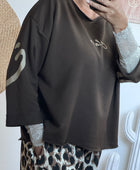 Sweat-shirt c’est la vie marron