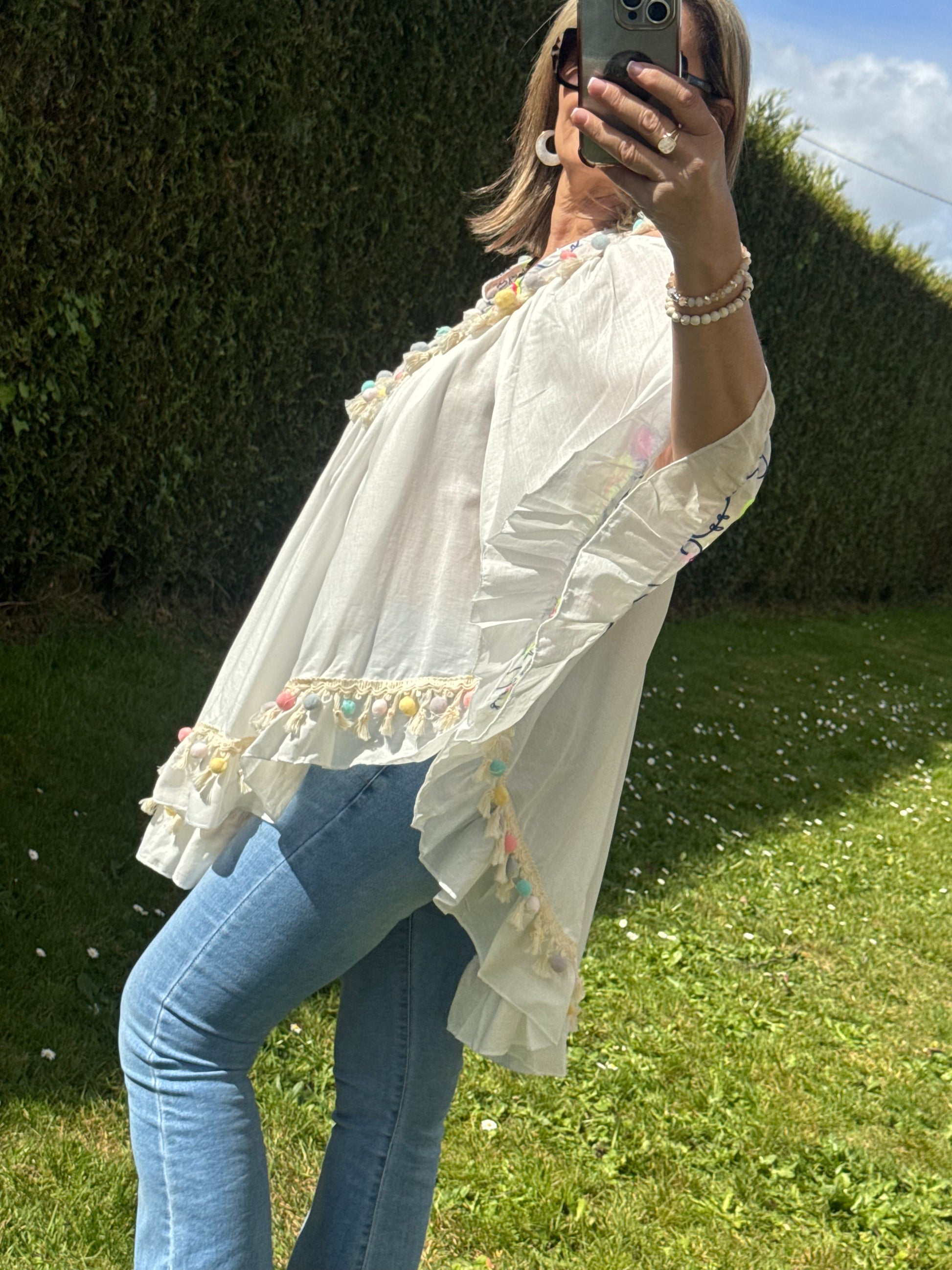 Blouse bohème blanche