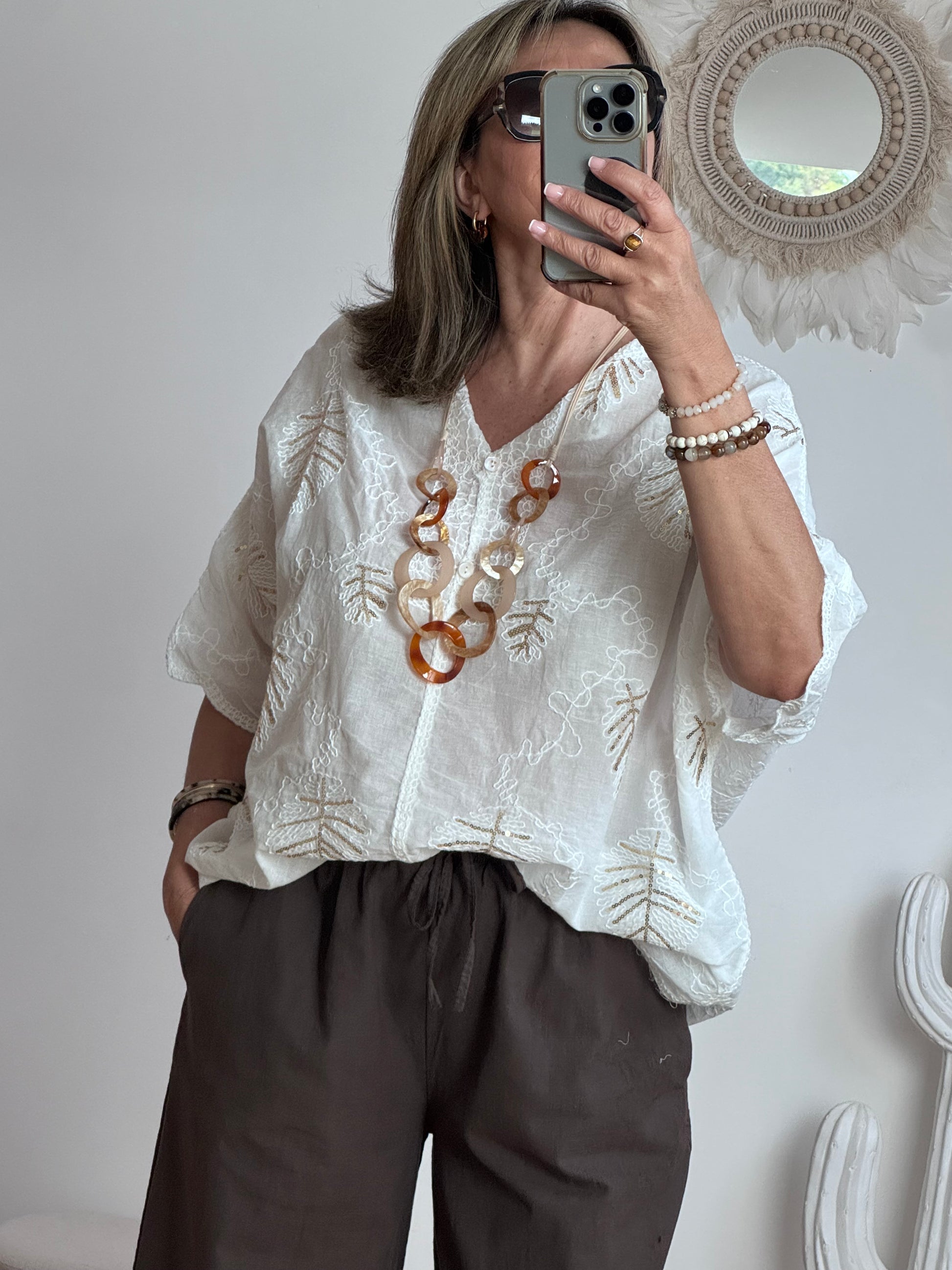 Blouse bohème blanche